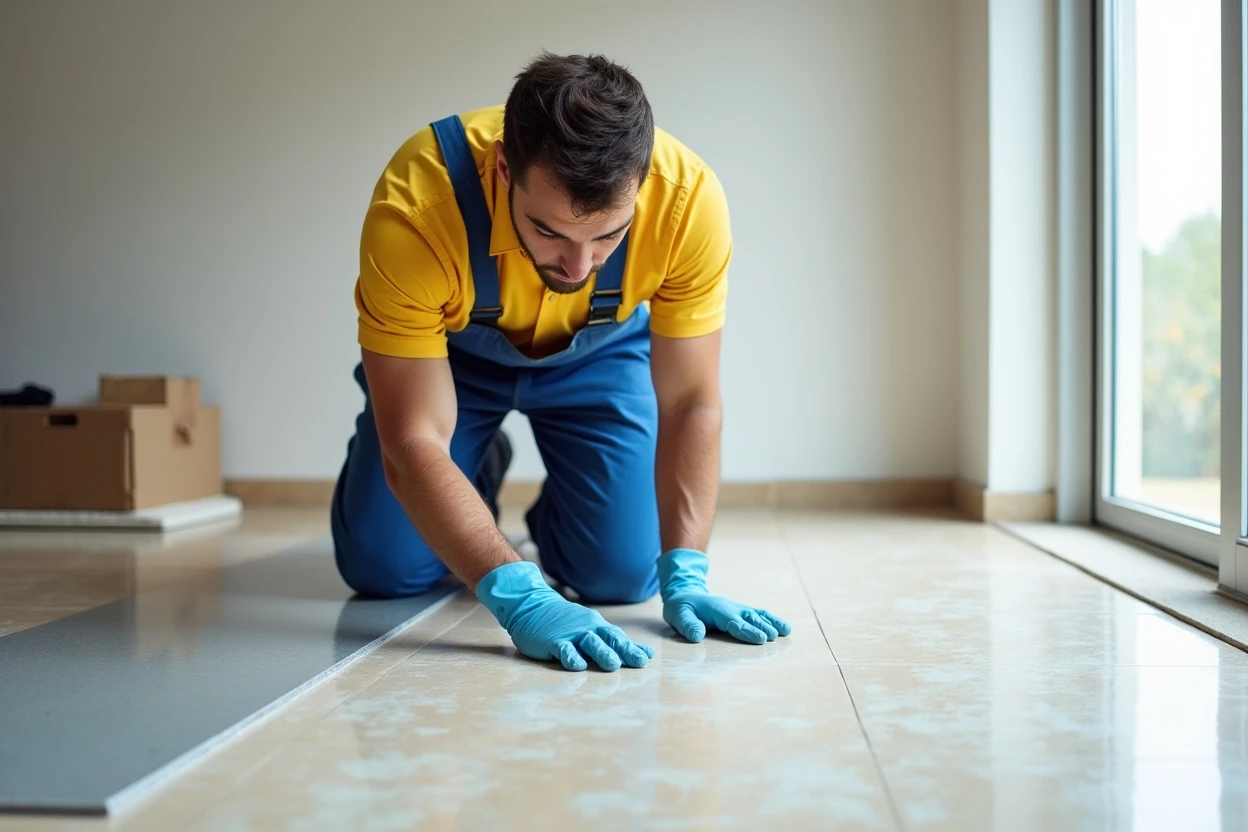 Instalación de piso laminado en interior con acabado y zócalos listos