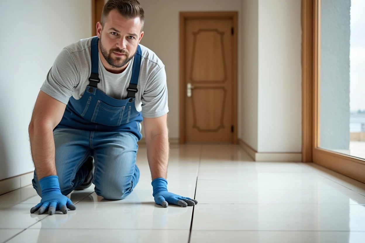 Piso laminado instalado en sala con acabado uniforme